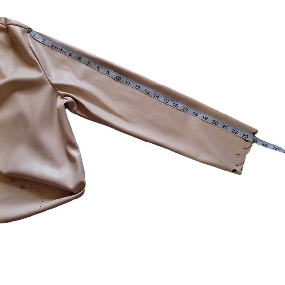 Marc New York Faux Leather Laser Cut LS Button Down Top SMALL - Picture 12 of 15